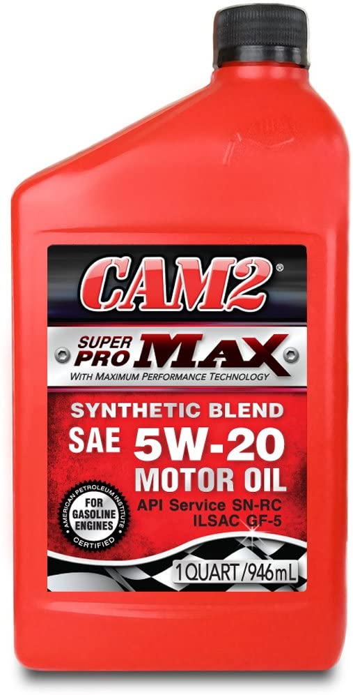 CAM2 80565-40812-12PK Super Pro Max 5W-20 Synthetic Blend Motor Oil - 1 Quart, (Pack of 12)