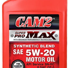 CAM2 80565-40812-12PK Super Pro Max 5W-20 Synthetic Blend Motor Oil - 1 Quart, (Pack of 12)