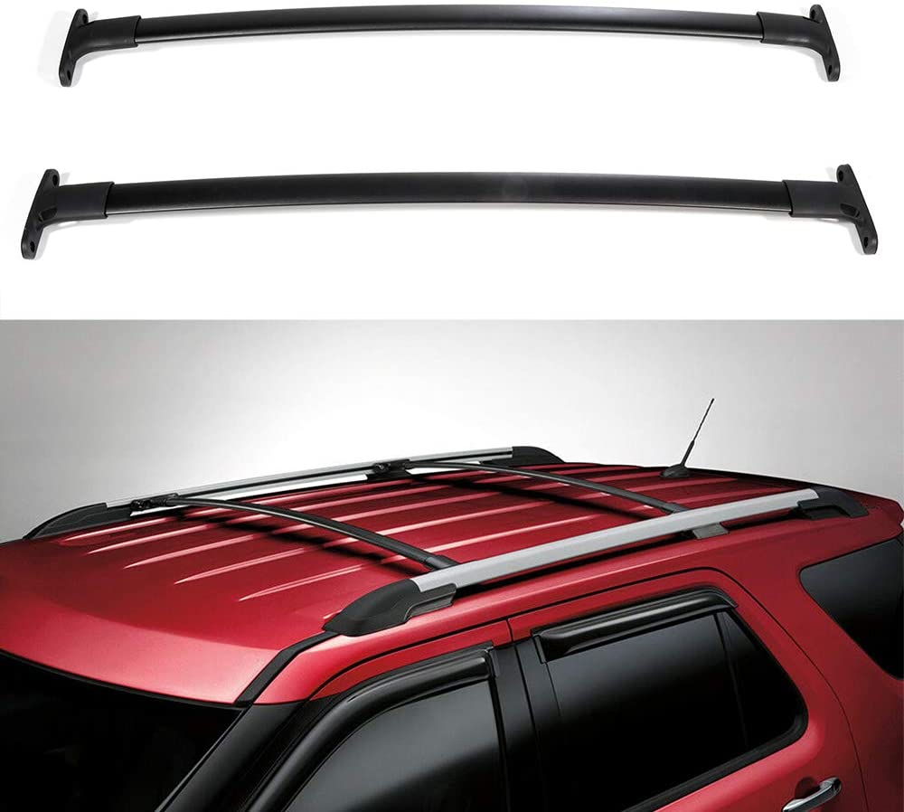 ECCPP Car Top Luggage Carrier Bar Black Fit for 2016 2017 2018 2019 Ford Explorer Sport Utility,Aluminum Roof Rack Cross Bars