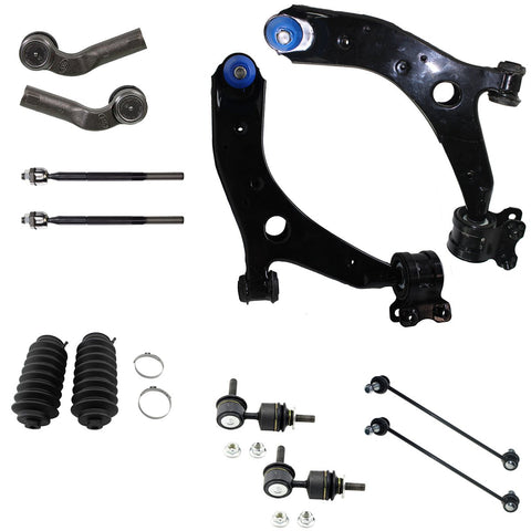 Detroit Axle - New 12 Piece Front Lower Control Arm Suspension Kit for Mazda 3 and Mazda 5 - Non Turbo Charged