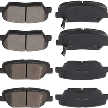 SCITOO 8pcs Front Rear Ceramic Brake Pads fit for 2010 2011 2012 Hyundai Santa Fe,2011 2012 2013 2014 Kia Sorento