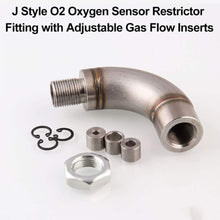 Universal J Style Oxygen Sensor Restrictor Fitting with Adjustable Gas Flow Inserts with M18 x 1.5 Sensor Holes