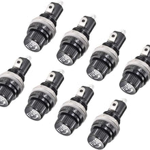uxcell 12mm Thread Screw Cap Panel Mounted 5x20mm Fuse Holder AC 125V/15A 250V/10A Black 8Pcs