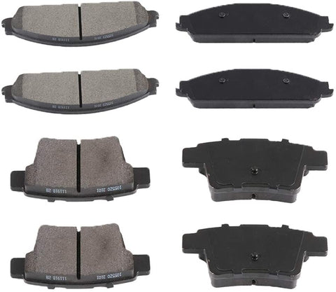 HUBDEPOT Slotted Ceramic Brake Pads fit for 2005-2007 Ford Five Hundred,2005-2007 Ford Freestyle,2008-2009 Ford Taurus,2008-2009 Ford Taurus X,2005-2007 Mercury Montego,2008-2009 Mercury Sable