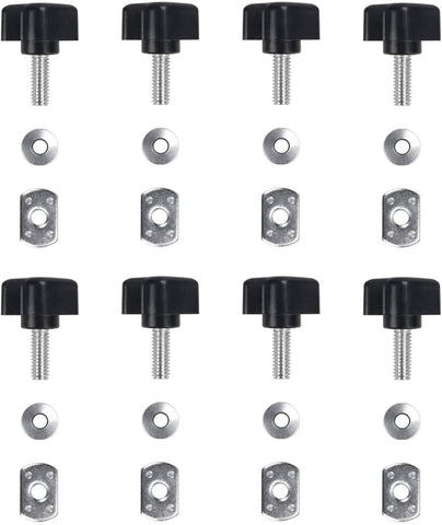 ELONN Hard Top Quick Removal Fastener Thumb Screw & Nut Kit for Jeep Wrangler YJ TJ JK JKU Sports Sahara Freedom Rubicon X & Unlimited X 2/4 Door 1995-2016 - Installs in Seconds (Pack of 8)