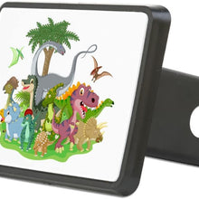 Rectangular Hitch Cover Cute Group of Dinosaurs