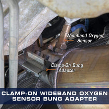 GlowShift 3-1/4"-3-1/2" Clamp-On Wideband Air/Fuel Ratio Gauge Oxygen Sensor Bung Adapter - No Weld Design