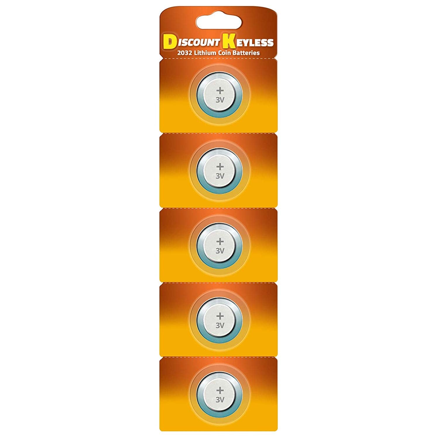 CR2032 Key Fob Remote Battery (5-Pack)
