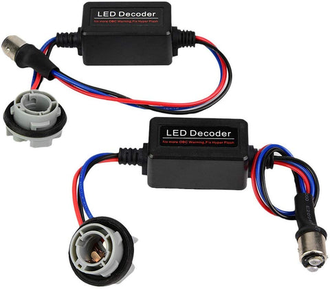 Resistor Decoder, Sunooee 2Pcs LED Decoder Device Load Resistor Bypass Wiring Error Free Decoder 1157