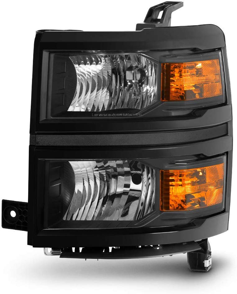 ACANII - For 2014-2015 Chevy Silverado 1500 +Black Trim Headlight Light Headlamp Lamp Replacement Left Driver Side 14 15