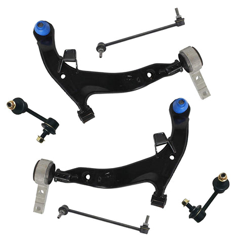6 Pcs Suspension Kit-2 Front Lower Control Arm and Ball Joint Assembly, 2 Front 2 Rear Sway Bars for 2003 2004 2005 2006 2007 Nissan Murano