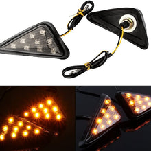Yolu 2PCS Motorcycle Amber LED Signal Lights Indicator Lights 18-Leds, 12V Triangle Flush Mount Blinkers Indicator Lights, Universal Clear Strobe Marker lights