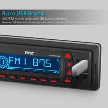 Marine Headunit Receiver Speaker Kit - In-Dash LCD Digital Stereo w/ AM FM Radio System 5.25?? Waterproof Cone Speakers (2) MP3/USB/SD Readers Aux Input Single DIN & Remote Control - Pyle PLMRKT12BK,Black