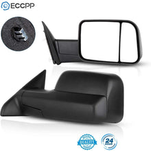 ECCPP Tow Mirrors Replacement fit for 2009-2015 for Dodge Ram Truck Pickup Black Manual Towing Side View Mirrors Pair Passenger & Driver Side