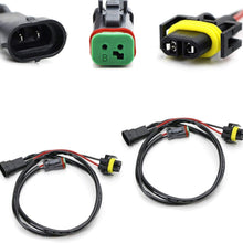iJDMTOY (2) H11 H8 Factory Fog Lights Extension w/ Deutsch DT DTP Connectors, Compatible With Cubic LED Pod Lights, LED Light Bars, Off-Road LED Work Lamps, etc
