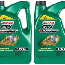 PACK OF 2 - Castrol GTX High Mileage 10W-40 Synthetic Blend Motor Oil, 5 QT