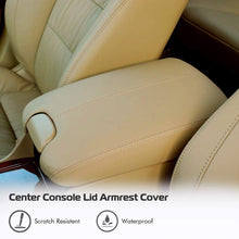 A ABIGAIL Center Console Armrest Cover for 2008 2009 2010 2011 2012 Honda Accord Auto Leather Suture Console Lid Cover Replacement (Beige)