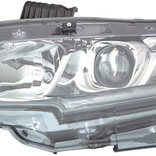 Headlight Assembly - Eagle Eye For/Fit 33150TBAA01 Honda Civic 16-19 Coupe 16-20 Sedan 17-18 Hatchback - Halogen (Left Hand - Driver)