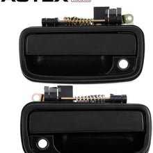 AUTEX 2pcs Exterior Front Left Right Door Handles Smooth Black Driver Passenger Side Compatible with Toyota Tacoma 1995 1996 1997 1998 1999 2000 2001 2002 2003 2004 Door Handles 79344 79345 TO1310128