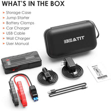 Beatit QDSP 1200A Peak 16500mAh 12V Portable Car Lithium Jump Starter (up to 8.0L Gas and 6.0L Diesel) Battery Booster Phone Charger Power Pack with Smart Jumper Cables B7