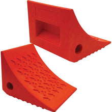 SECURITYMAN 2 Pack Wheel Chocks - Constructed of Heavy Duty Solid Rubber for 20,000 lbs of RV, Trailer, Truck, Camper - Perfect on All Surfaces and in All Weather - Orange