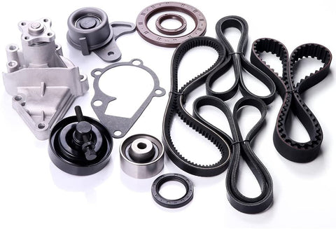 SCITOO Engine Timing Part Belt Set Timing Belt Kits, fit Kia Rio Rio5 1.6L L4 16V 2006-2011 Replacement Timing Tools with Water Pump Alpha II G4ED