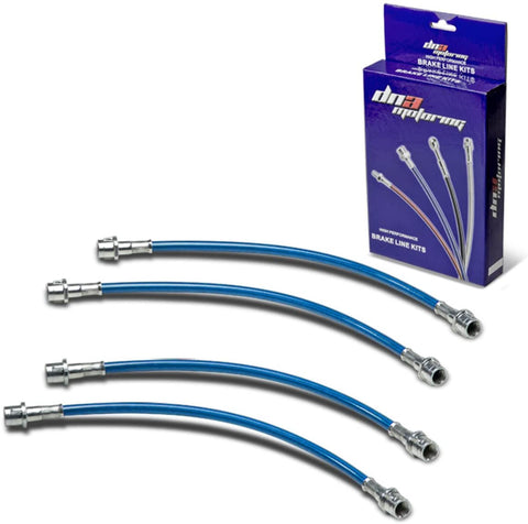 Replacement for Porsche 911 Stainless Steel Hose Brake Line Set (Blue) - 996 Carrera