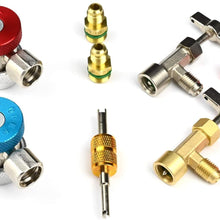 LU-HAWK Automotive R134a Recharge Kit with Self Sealing Can Tap Valve. Includes High/Low Side Quick Couplers with 1/4 adapters, Both Self Sealing and Single Puncture Can Taps, and Valve Core Remover.