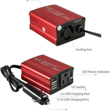 Foval 150W Car Power Inverter 12V DC to 110V AC Converter with 3.1A Dual USB Car Charger