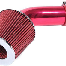 MILLION PARTS 3" Alumimum Universal Air Filter Kit Red