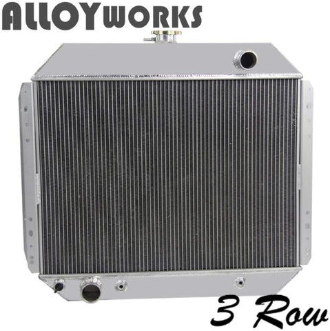 ALLOYWORKS 3 Row Aluminum Radiator for Ford Trucks F100 F150 F250 F350 1966-79 / Bronco V8 1978-79