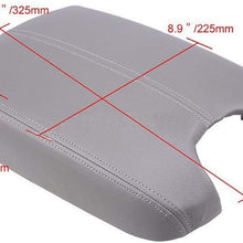 Dunhil Comfortable Microfiber Leather Suture Console Armrest Lid Cover for 2008 2009 2010 2011 2012 Honda Accord Center Console Cover Lid (Gray)
