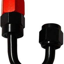 SUPERFASTRACING 4AN 180 Degree Swivel Hose End Fitting/Adaptor Oil/Fuel Line Red Black