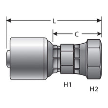 Gates 6G-6FPX MegaCrimp Couplings, Female Pipe Swivel, NPSM 30 Cone Seat, Zinc Plated Carbon Steel, 2.48", 3/8" ID (Pack of 5)