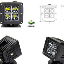 iJDMTOY (2) 3-Inch Cubic 20W CREE LED Pod Lights Compatible With Truck Jeep Off-Road ATV 4WD 4x4, Amber Yellow