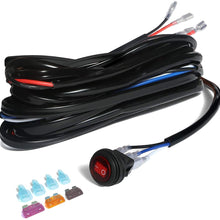 Parleto LED Light Bar Wiring Harness Kit 12V with Dual Switches Power Relay Blade Fuse for Off Road Lights LED Work Light with Multi-Modes - 2 LEADS