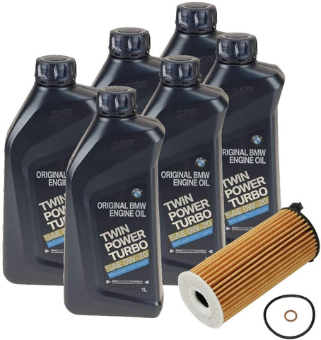 Genuine 0W-20 Twin Power Turbo 6 Liter Oil Change Kit For BMW