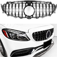 GT R AMG Style Grill Grille Front Bumper for Mercedes Benz W205 C250 C300 C400 (Black)