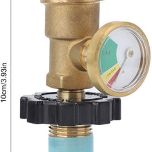 Propane Adapter, Work with BBQ Grills, Camping Stoves Propane Tank Brass Adapter W/Pressure Meter Gauge Outdoor Cooking Utensils Propane Y-Splitter
