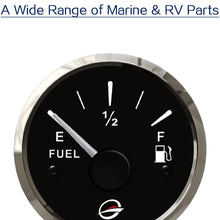 2" 12V Fuel Level Gauge Resistance - 240-33 Ohm 24V RV Universal Oil Meter E-1/2-F Indicating Range, Lighting Background, Anti-Fogging Anti-Rust Waterproof Stainless Stress Frame for Boat Marine