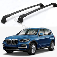 YiXi-Partswell 2Pcs Lockable Roof Rack Cross Bars Crossbar Baggage Luggage Rack Aluminum Fit for BMW X5 G05 2019-2021 - Black