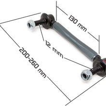 Godspeed(SB-TR-130-12) Adjustable Front Sway Bar Links, Universal Fit With 200-260mm, 12mm Stud