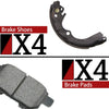Front Rear Posi Ceramic Brake Pads and Shoes 2Set Compatible With 2010-2014 Honda Insight