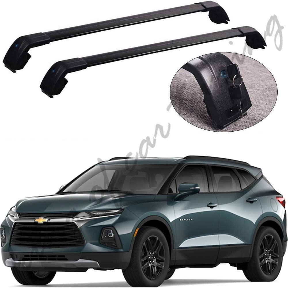 king of car tuning Black Crossbars Cross Bars Roof Rail Racks Fits for All New Chevrolet Blazer 2019