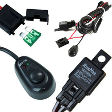 iJDMTOY (1) Universal Fit Relay Harness Wire Kit with LED Light ON/OFF Switch Compatible With Fog Lights, Driving Lights, Xenon Headlight Lighting Kit or LED Work Light, etc