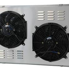 CoolingCare 4 Row Core Aluminum Radiator+ Shroud+ 2x12''Fan w/Thermostat for 1973-1991 Checy&GMC C10 C20 C30 K10 K20 K30 Pickup/Jimmy V8