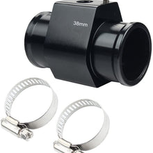Dewhel Aluminum Black Water Temp Meter Temperature Gauge Joint Pipe Radiator Sensor Adaptor Clamps 38mm