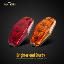 Partsam LED Trailer Lights Kit 12V Waterproof Square Stop Turn Tail Truck Lights w/Wire & Bracket Red/Amber Side Fender Marker Lamps 3rd Brake ID Light Bar for Trailer Boat Camper Snowmobile RV
