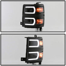 Carpart4u - LED Light Tube DRL Headlights for Chevy Silverado 1500 14-15 - Black/Smoked Lens