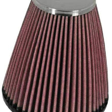 K&N Universal Clamp-On Air Filter: High Performance, Premium, Washable, Replacement Filter: Flange Diameter: 2.25 In, Filter Height: 4 In, Flange Length: 0.625 In, Shape: Round Tapered, RC-1250